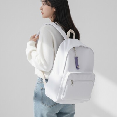 Domestically ManufacturedWhiteBackpackBackpackAfterschoolTravelWomen s BagLKBP013