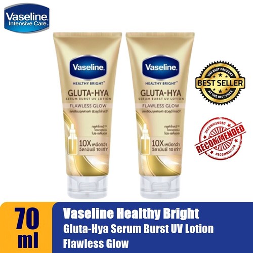 2x Vaseline Gluta-Hya Serum Healthy Bright Burst UV Lotion Flawless Glow 70ml