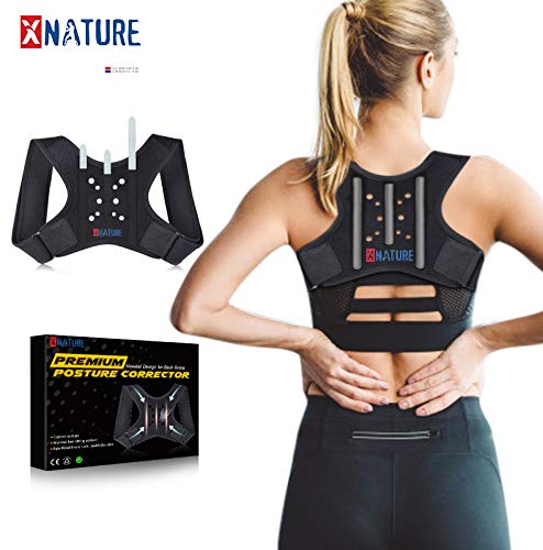 XNATURE Posture Corrector Three bar Memory Fiber Reinforced Back Support/Breathable-Adjustable Concealed Back Straightener/Lumbar Support，Used to Relieve Upper Back Pain/Suitable for Men and Women