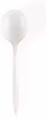 For 1000 Pack Medium Weight White Disposable Plastic Cutlery Spoons