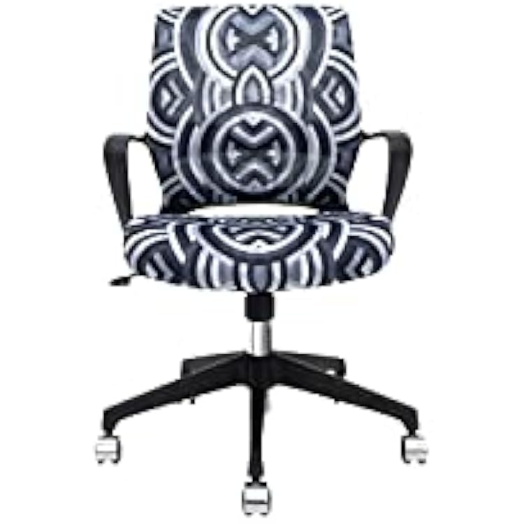 Eurotech Seating Elizabeth Sutton Collection Gramercy Echo Print Task Nylon Home-Office-Desk-Chairs, Black Frame with Silver Accents