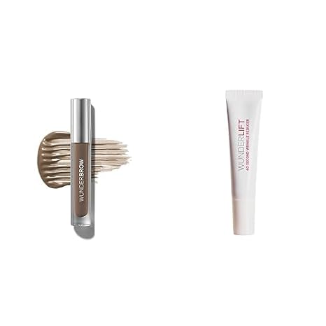 Wunderbrow Waterproof Eyebrow Gel and Wunderlift Wrinkle Reducer Serum, Instantly fills, lifts and refreshes brows and eyes, Shade Brunette, Vegan and Cruelty-Free