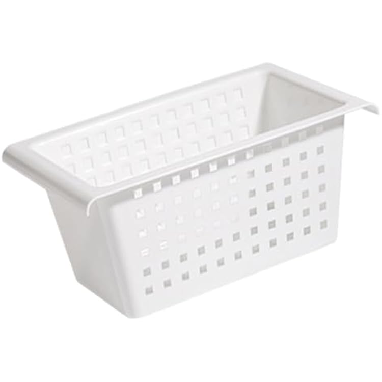 AUNMAS PP Plastic Hanging Storage Basket, Expandable Rod Organizer Bin for Kitchen Closet, Space Saving Minimalist No Drill Installation with Handles