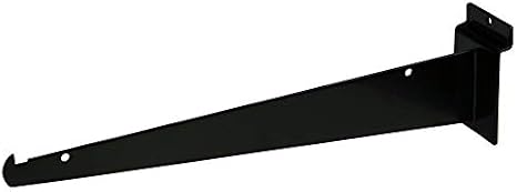Only Hangers - 12" Black Slatwall Shelf Brackets with Lip - 10 Pcs Lot - Fits All Slatwall Panels