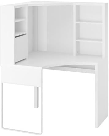 MICKE Corner Workstation - White 100x142 cm 80
