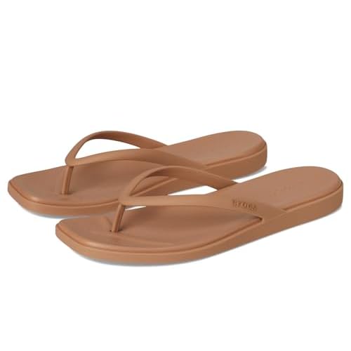Crocs Womens Miami Flip Flops | Square Toe Flat | 360 Degree Comfort | Croslite Foam Footbed