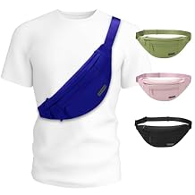 MAXTOP Fanny Pack with 4-Zipper Pockets for Women Men Large Cross Body Bag for Enjoy Sports Workout Running Hiking Casual Hands-Free Waist Pack Travel Essentials Carrying All Size of Phones,Blue