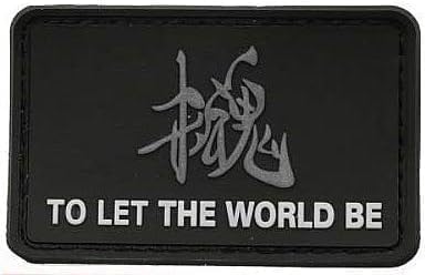Black Metal Gear Solid to Let The World Be Patch Military Hook Loop Tactics Morale Applique Patches,Embroidered Appliqué