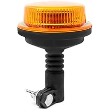 Pro LED 2832APLM DIN Pole Mount Amber Lens, Amber LED Flashing Light Beacon with Quad Flash Pattern, Flexible Shock Absorbing Mount - 10-30 Volt DC