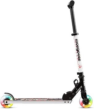 Mongoose Force 100 Lighted Folding Scooter, for Kids Age 5+, White and Black