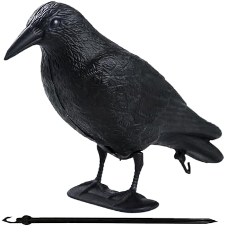 Crow Garden Statues, Simulation Crow Statues, Raven Statues Hunting Decoys, Simulated Outdoor Yard Raven Statues Outdoor Garden Sculptures, Multipurpose Garden Ornaments Statues for Garden Decor