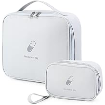 MiOYOOW 2PCS Travel First Aid Bag, Medical Pouch Portable Medicine Storage Bag for Camping Hiking Travel (Small and Large)
