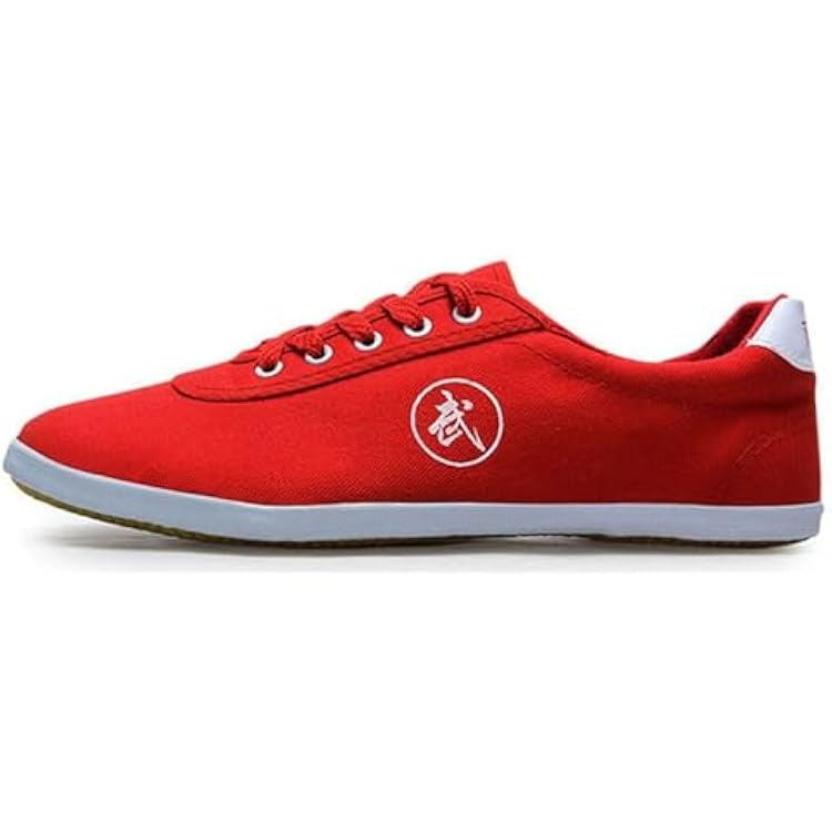Kungfu Shoes,Taekwondo Shoes,Tai Chi Shoes for Men Non Slip Martial Arts Shoes Women Canvas Tai Chi Kung Fu Training Shoes,Size:34 EU4 US,Color:Red