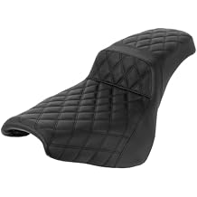 Driver Passenger Seat - PSLER Motorcycle Seat Compatible with Softail Standard Deluxe Street Bob 2018-2025, Grid Type