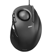 ELECOM DEFT Trackball Mouse, Wired, Finger Control, 8-Button Function with Smooth Tracking, Ergonomic Design, Windows11, macOS (M-DT2URBK)