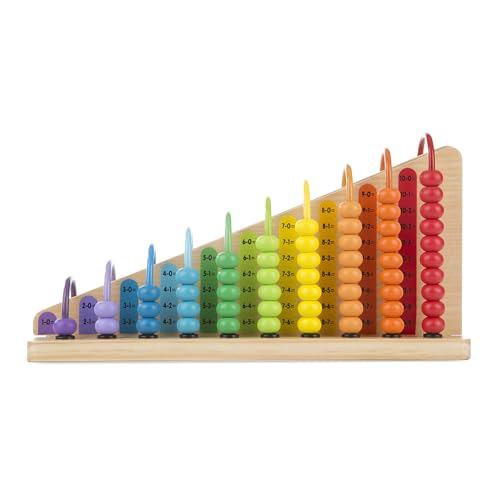 Melissa & Doug Add & Subtract Abacus - Educational Toy with 55 Colorful Beads and Sturdy Wooden Construction