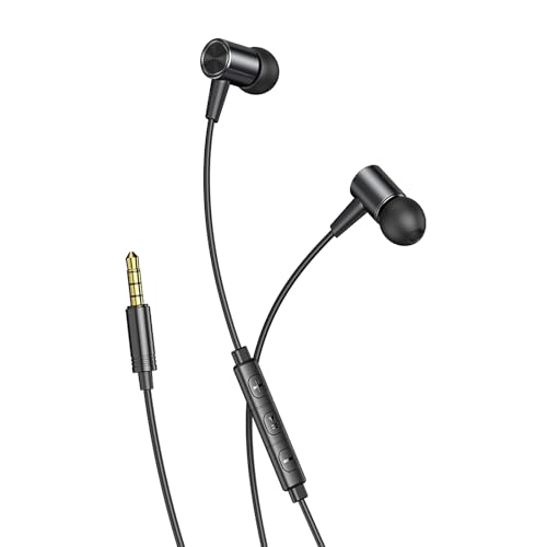 AWEI Wired Headphones, Stereo Bass Earphones, High Sound Quality Earphones Compatible with iPad, Laptop, MP3, Android Smartphones, Fits All 3.5mm Jack Device Black