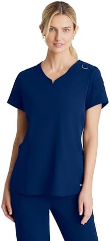 BARCO Skechers Vitality Aura Classic Fit Scrub Top for Women 3-Pocket Classic V-Neck Top with 4-Way Stretch