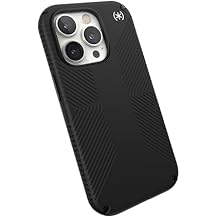 Speck iPhone 14 Pro Case - Drop Protection, Scratch Resistant, Dual Layer Slim Phone Case for 6.1 Inch iPhones 14 Pro - Built for MagSafe - Presidio2 Grip - Black/Black/White