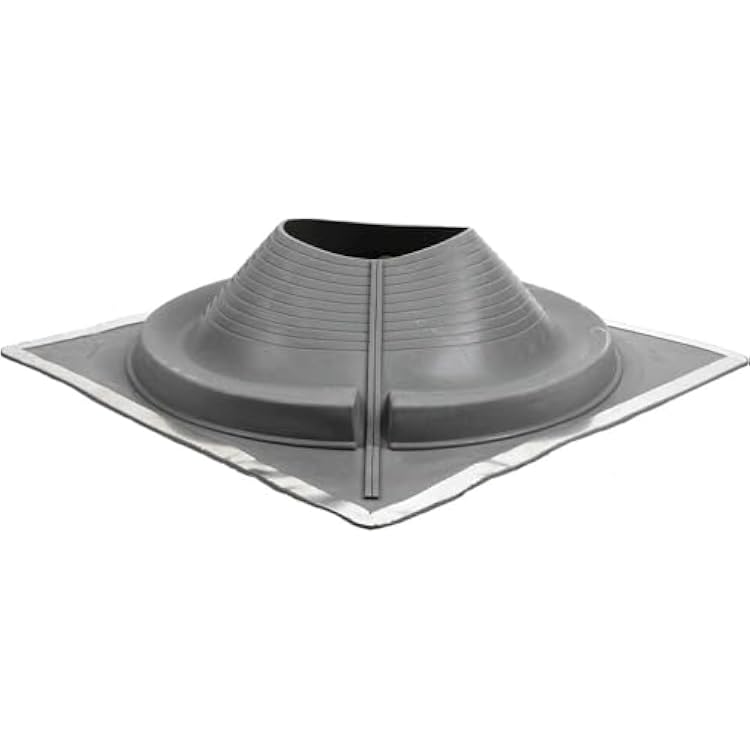 #9 9-12 to 20 DEKTITE Square Base Combo Pipe Flashing Boot: Gray EPDM Square Base Flexible Pipe Flashing Dektite DC109GC