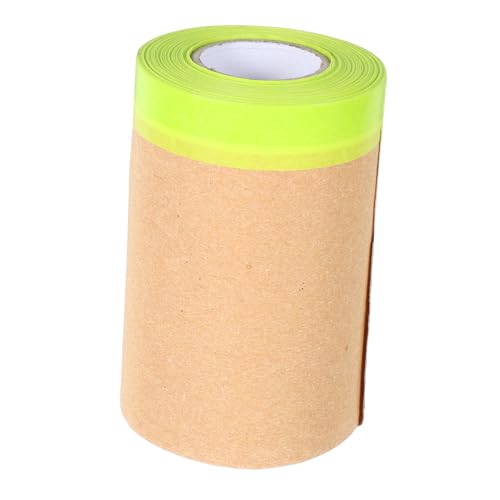 PRETYZOOM Pre Taped Masking Paper Roll Protective Film for Automotive Painting Furniture Covering and Projects