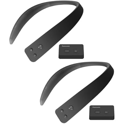 Panasonic SC-WN10 Wireless Wearable TV Neck Speaker Bluetooth Built-in Microphone 2 Pack