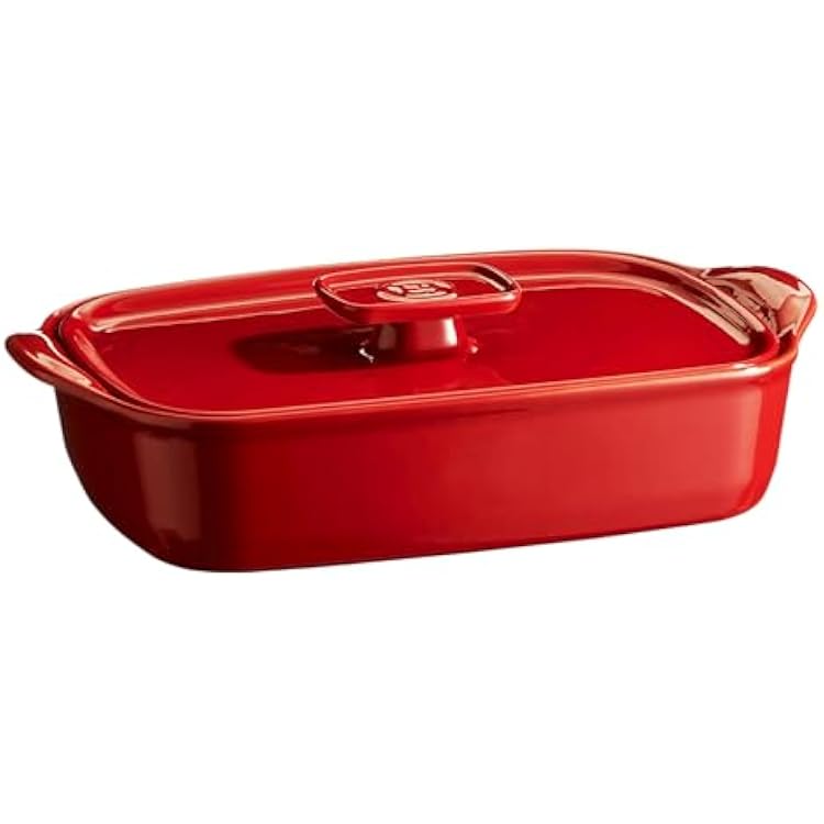 Emile Henry Made in France THE RIGHT DISH MEDIUM RECT. BAKING  LID 14.2 x 9.1|Burgundy