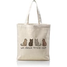 Cat Canvas Totes - Cute Animal Canvas Bags, Reusable Cloth Cotton Tote Bags for Grocery, Shopping, Beach & Daily Use