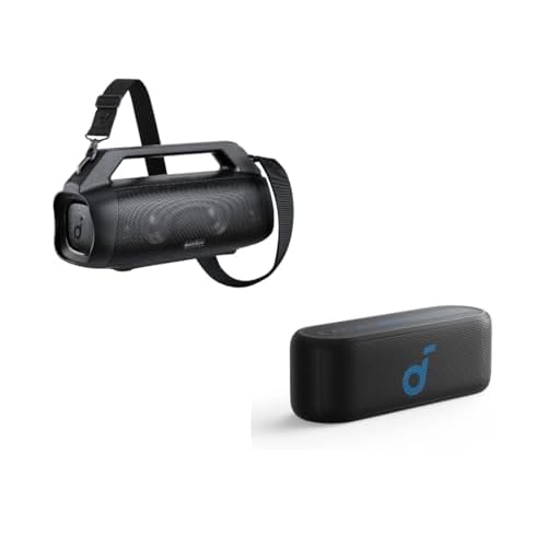 Soundcore Motion Boom Plus, Select 2S, Portable Bluetooth Speaker with 20W Stereo Sound, BassUpTM Technology, 16-Hour Playtime, Wireless Stereo Pairing, and IPX7 Waterproof