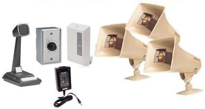 Valcom 3 Horn Speaker Paging Mass Notification and Emergency PA System Kit (Commercial Grade)