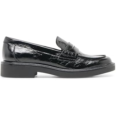 Penny Loafer Shoes for Women Slip On Shoes Closed Round Toe Mid Chunky Heel Loafers Comfortable Casual Business