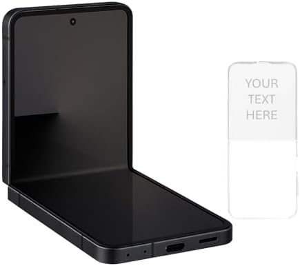 Samsung Galaxy Z Flip7 512GB Foldable AI Smartphone, Factory Unlocked Android, 2025 International Model, Jet Black, U.S. Compatible Includes Custom Clear Case Text Only Personalization