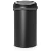 Brabantia 60 Litre Large Kitchen Touch Bin (Mineral Moonlight Black) Removable Lid, Soft-Touch Open, Easy Clean Rubbish Food Waste Bin
