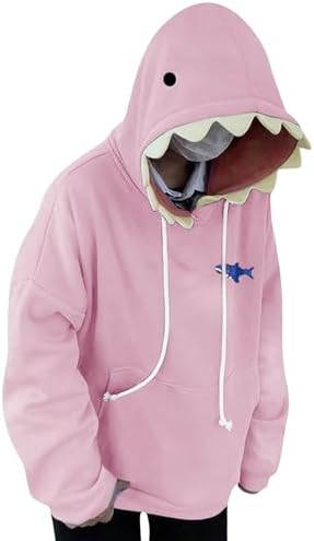 ZWRXW Shark Hoodie for Women Men,Womens Shark Hoodies,Hooded Cute Cartoon Animal Pullover Sweatshirts Long Sleeve Top Unisex