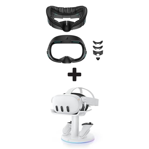 AMVR RGB Charging Dock & Facial Interface Compatible with Meta Quest 3