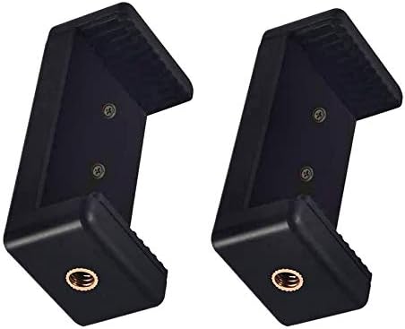 Lontree Universal Smartphone Tripod Adapter Phone Tripod Mount Cell Phone Holder Mount Adapter Fits All Phones Rotates Vertical and Horizontal Adjustable Clamp (Style 3)
