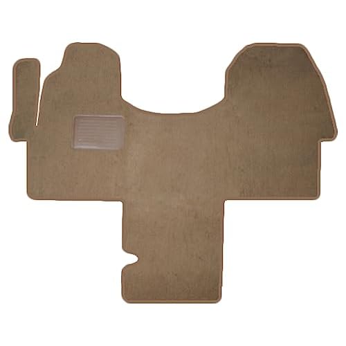 One-Piece Front Carpet Floor Mat with Serge Edges and Heel Pad for 2019-Current Mercedes-Benz Sprinter Vans & RV - Tan