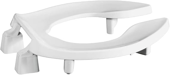 Centoco 3 inch Raised Toilet Seat for Seniors, Elongated, Open Front, White | Plastic, No Cover, 3L1500STSCC-001, Made in the USA
