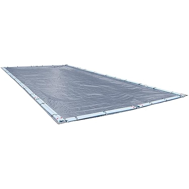 Pool Mate 20 x 40 ft Blue Winter Pool Cover for Inground Pools, 5 ft Overlap 25 x 45 ft Cover Size, Solid 7 x 7 Scrim, 2.2 ozyd2, Style: 462040RPM