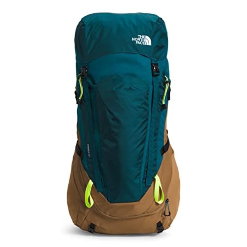 The North Face Terra 65 Mens Backpack Blue CoralUtility BrownLED Yellow