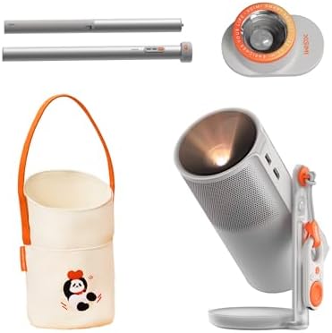 XGIMI MoGo 4 2025 NEW Portable Projector with PowerBase Stand & M.LanPanda Portable Canvas Bag Beige