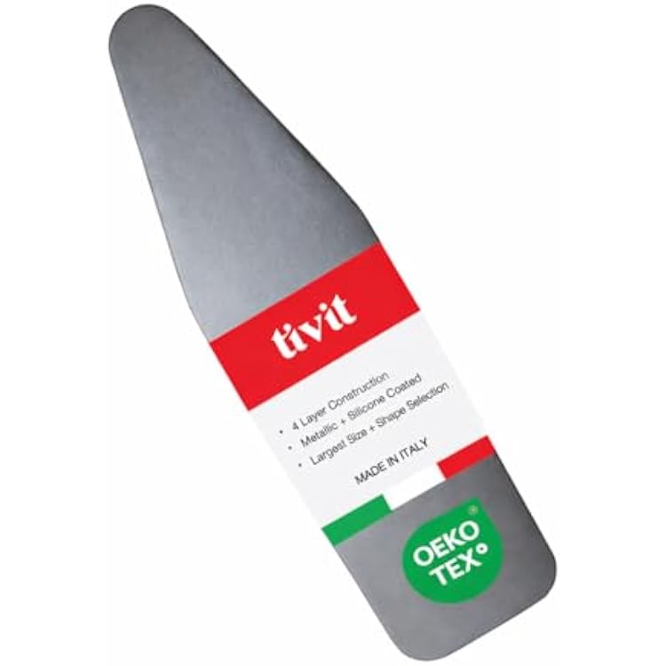 TIVIT Ironing Board Cover 16 x 50 Made in Italy, Alumitek PRO Heat-Reflective, Thick 4-Layer Padding, Scorch & Stain Resistant