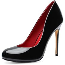Unisex Men's Women's Round Toe High Heels Stiletto Pumps Patent Leather Heels Dress Party Shoes