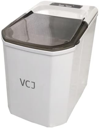 VCJ Ice Maker for Countertop, 9 Cubes Ready in 8-10mins, 26LBS Bullet Ice Cubes in 24H, with LED Indicator Lights, Ice Scoop and Basket, Compact Electric Ice Maker Machine (White)
