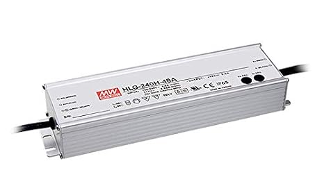 Mean Well HLG-240H-24A Switching LED Power Supply, Single Output, 24V, 0-10A, 240W, 1.5" H x 2.7" W x 9.6" L