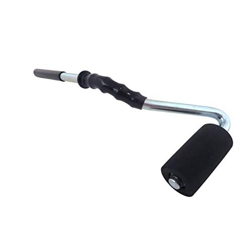 Laminate Veneer J Roller 14 Long Bent Steel Handle, 1.5 Diameter x 3 Long Hard Rubber Roller LRBH