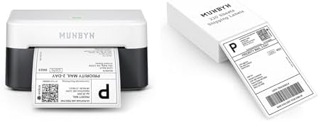 RW403B Bluetooth Thermal Label Printer+4"x6" Direct Thermal Shipping Labels
