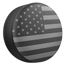 Waterproof Leather Spare Tire Cover with USA Flag for 14" Tire Universal Fit for Jeep Wrangler, RV, Trailer, SUV, Truck & Camper (Heavy-Duty Wheel Protector)