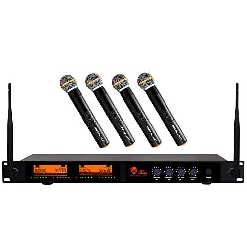 Nady DW-44-HT Gen 2 | Digital Wireless Handheld Microphone System | Operates at 907.7MHz921.2MHz912.8MHz927.5MHz Non-Adjustable, Plug and Play Set-up, and 300 ft. Range.