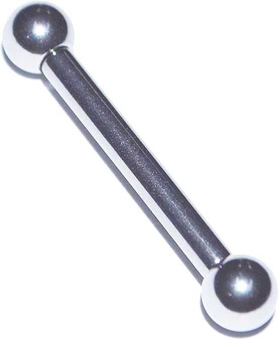 Painful Pleasures 10 Gauge 10g 2.5mm 316L Stainless Steel Straight Barbell Tongue Nipple Body Piercing Earring Ring Jewelry